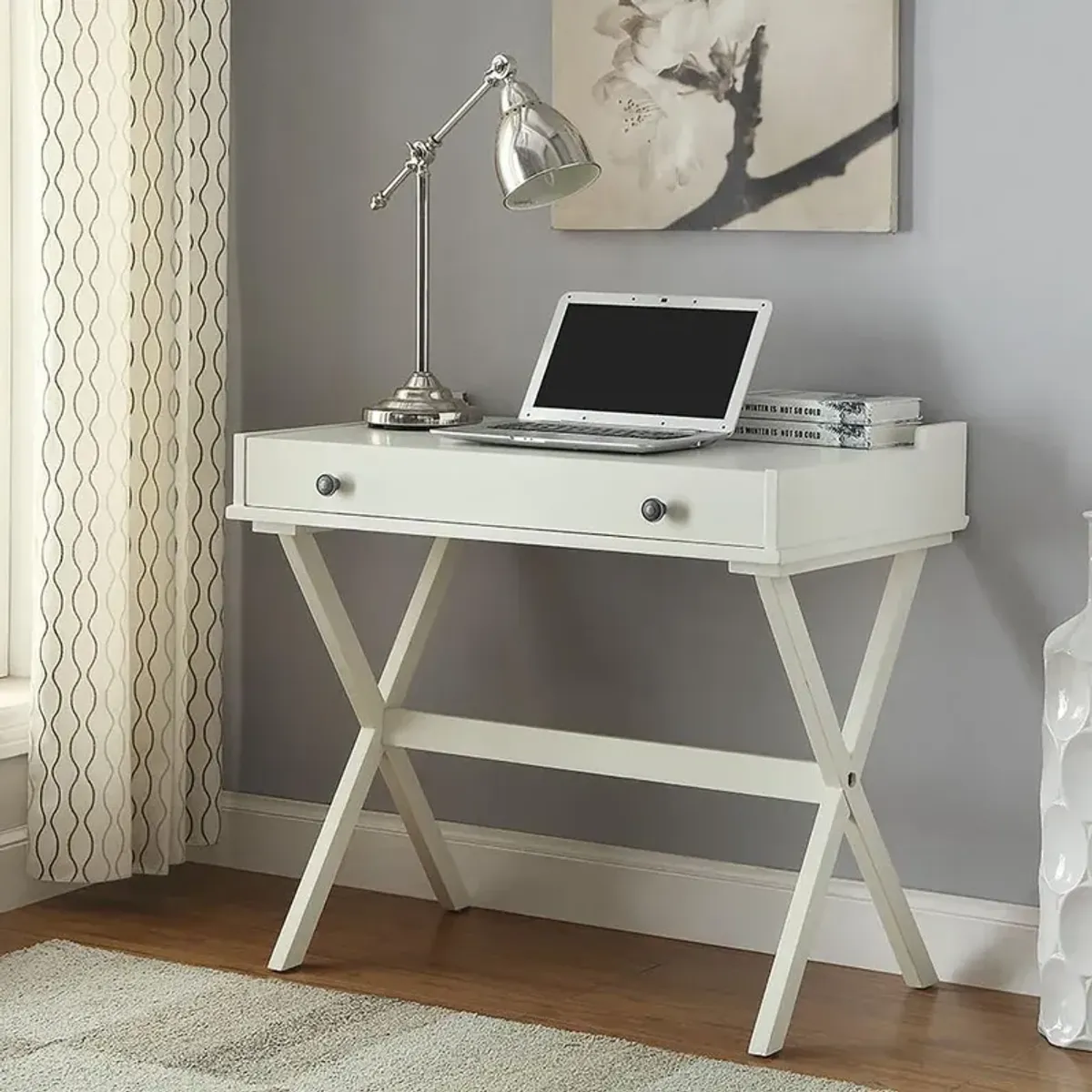 Carolina Living Elise Flip Top Cork Board Desk - Antique White