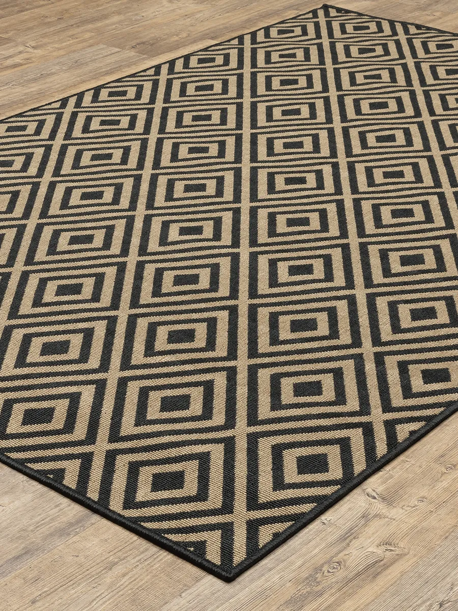 Marina 2'5" x 4'5" Black Rug