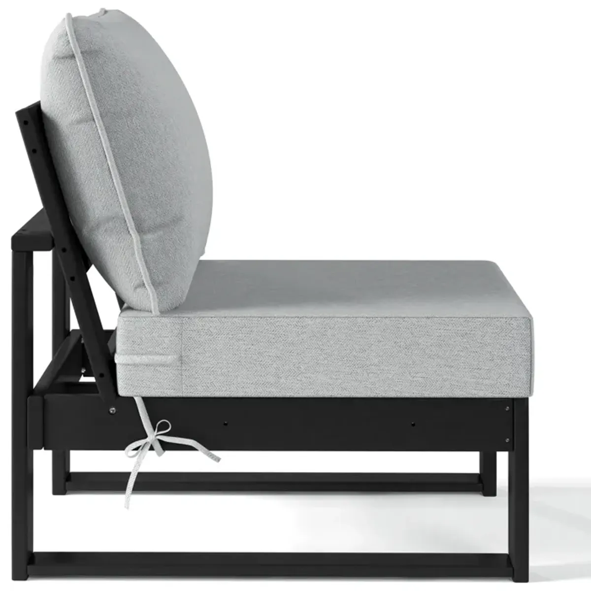 WestinTrends Outdoor HDPE Sectional Armless Chair with Water-Proof Patio Cushions