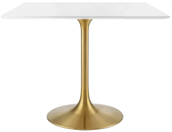 Modway - Lippa 36" Square Wood Top Dining Table Gold White