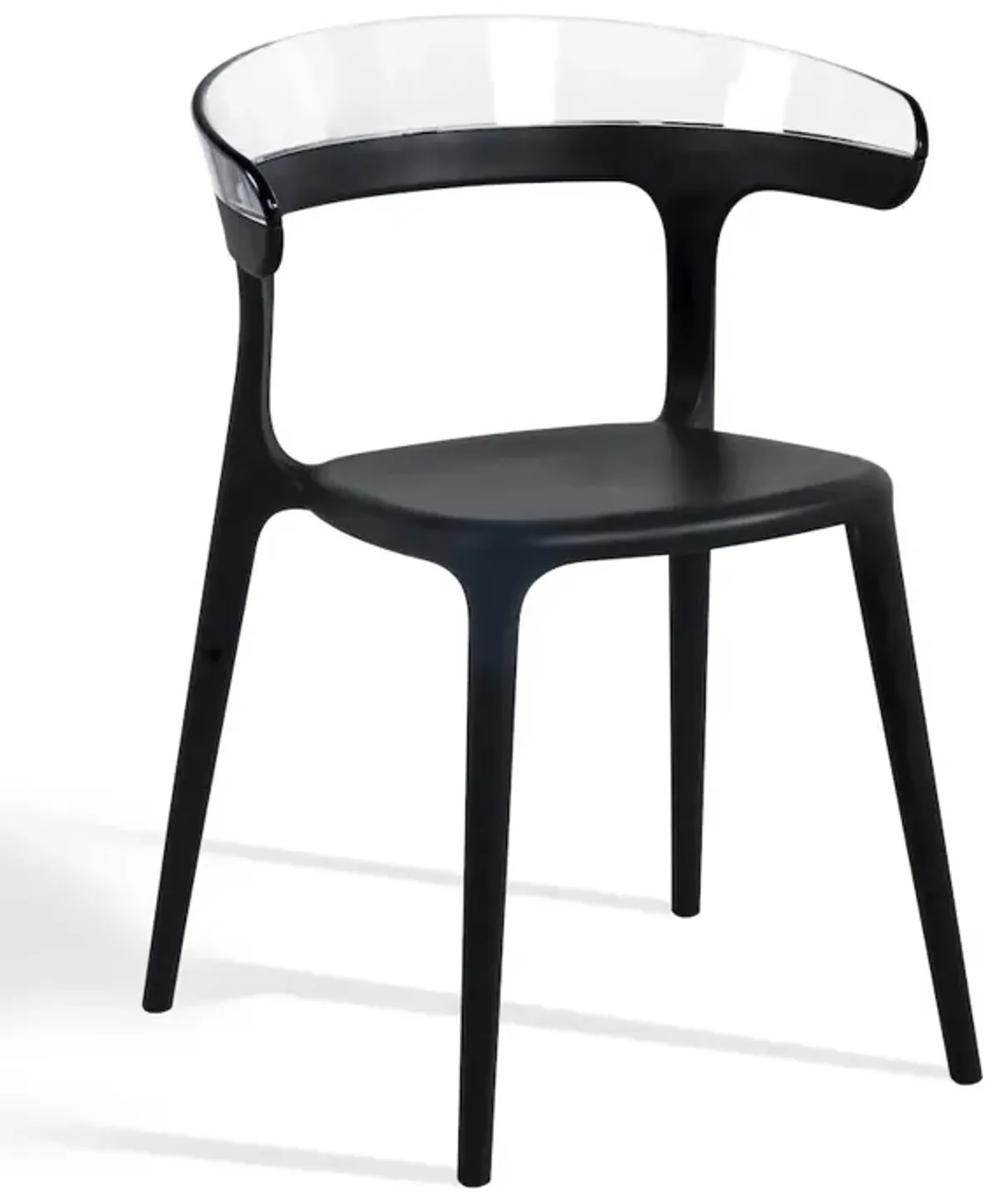 Omax Decor Mia Resin Patio Dining Chair in Black and Clear - (Set of 2)