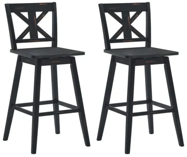 Hivvago Set of 2 360-Degree Swivel Bar Stools for Home Restaurant