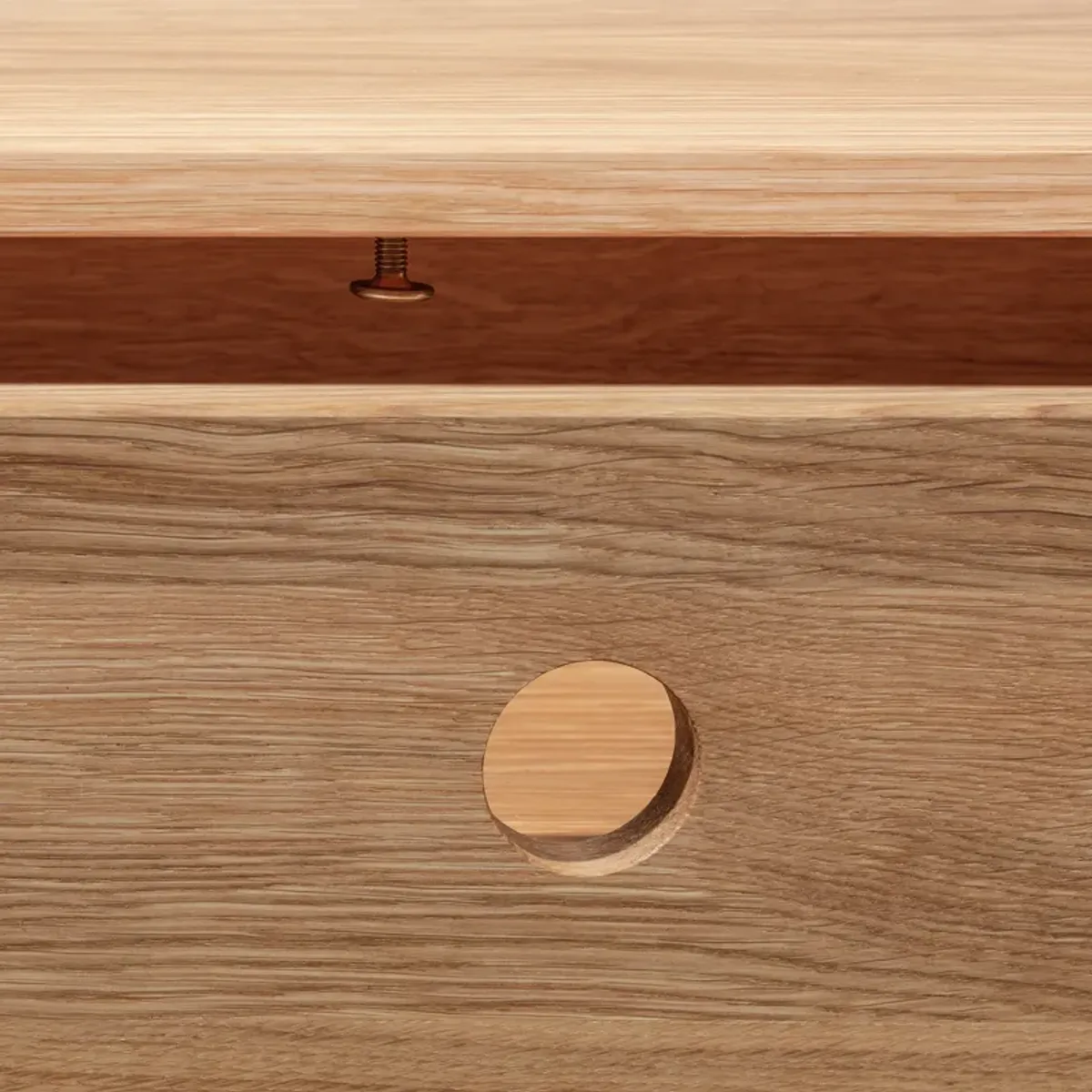 Solid Oak Hardwood Nightstand with an Open Shelf on the Left and a Drawer - Side Table for Bedroom