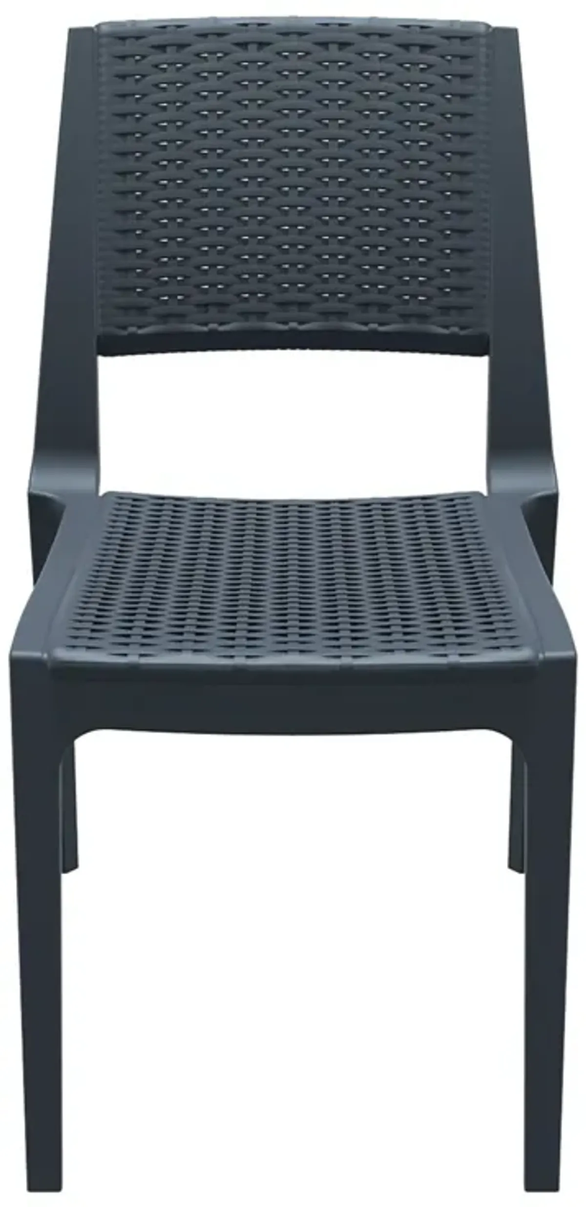 34" Gray Outdoor Patio Wickerlook Dining Chair