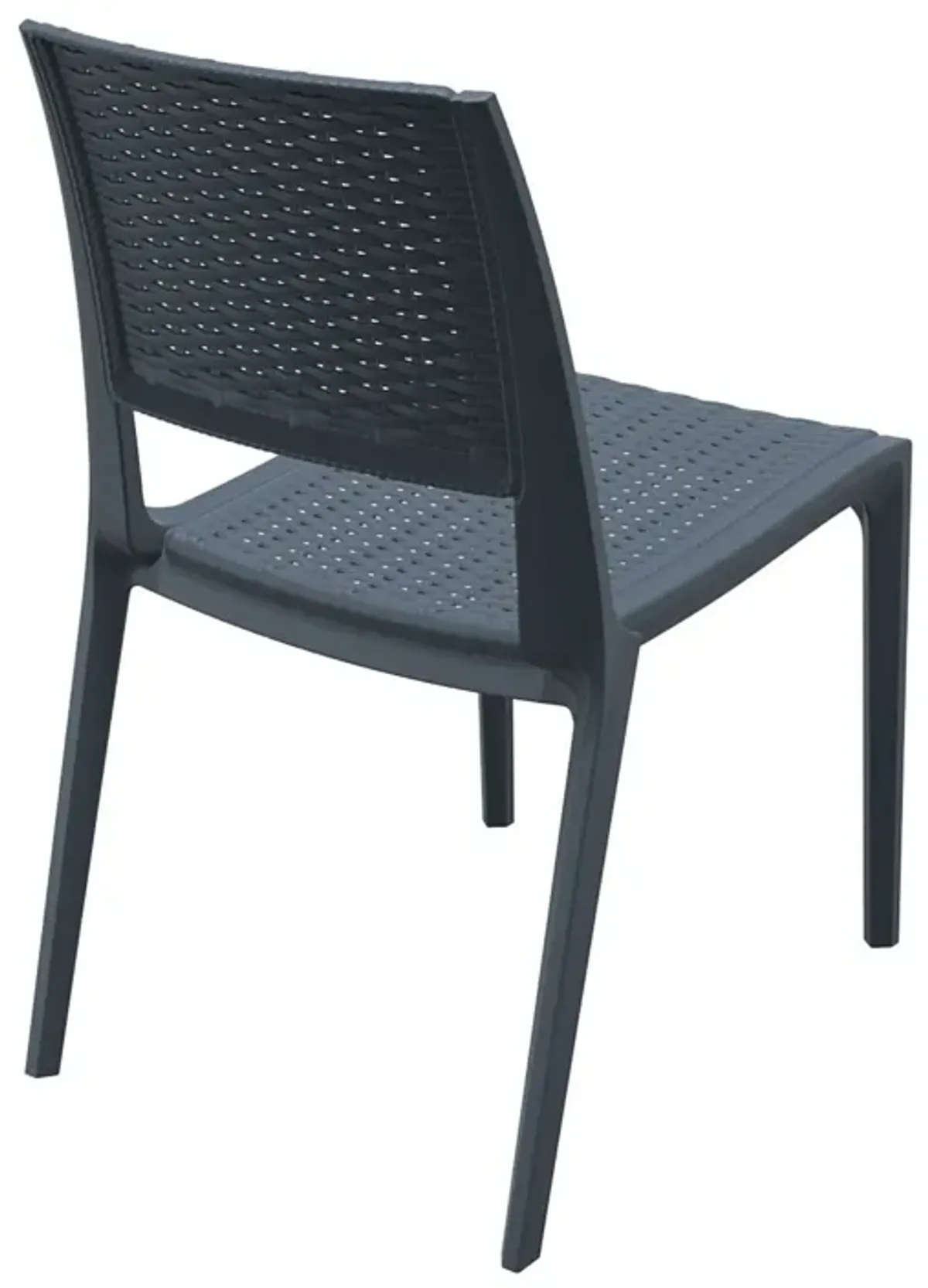 34" Gray Outdoor Patio Wickerlook Dining Chair