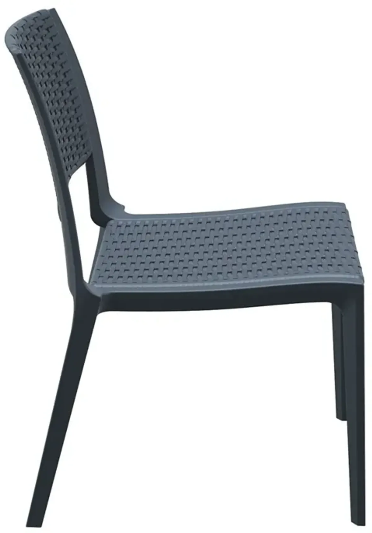 34" Gray Outdoor Patio Wickerlook Dining Chair