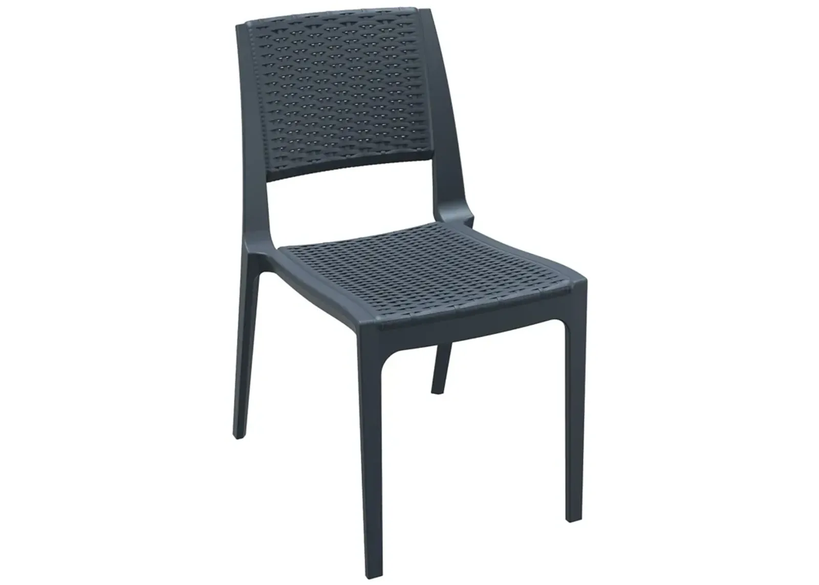 34" Gray Outdoor Patio Wickerlook Dining Chair