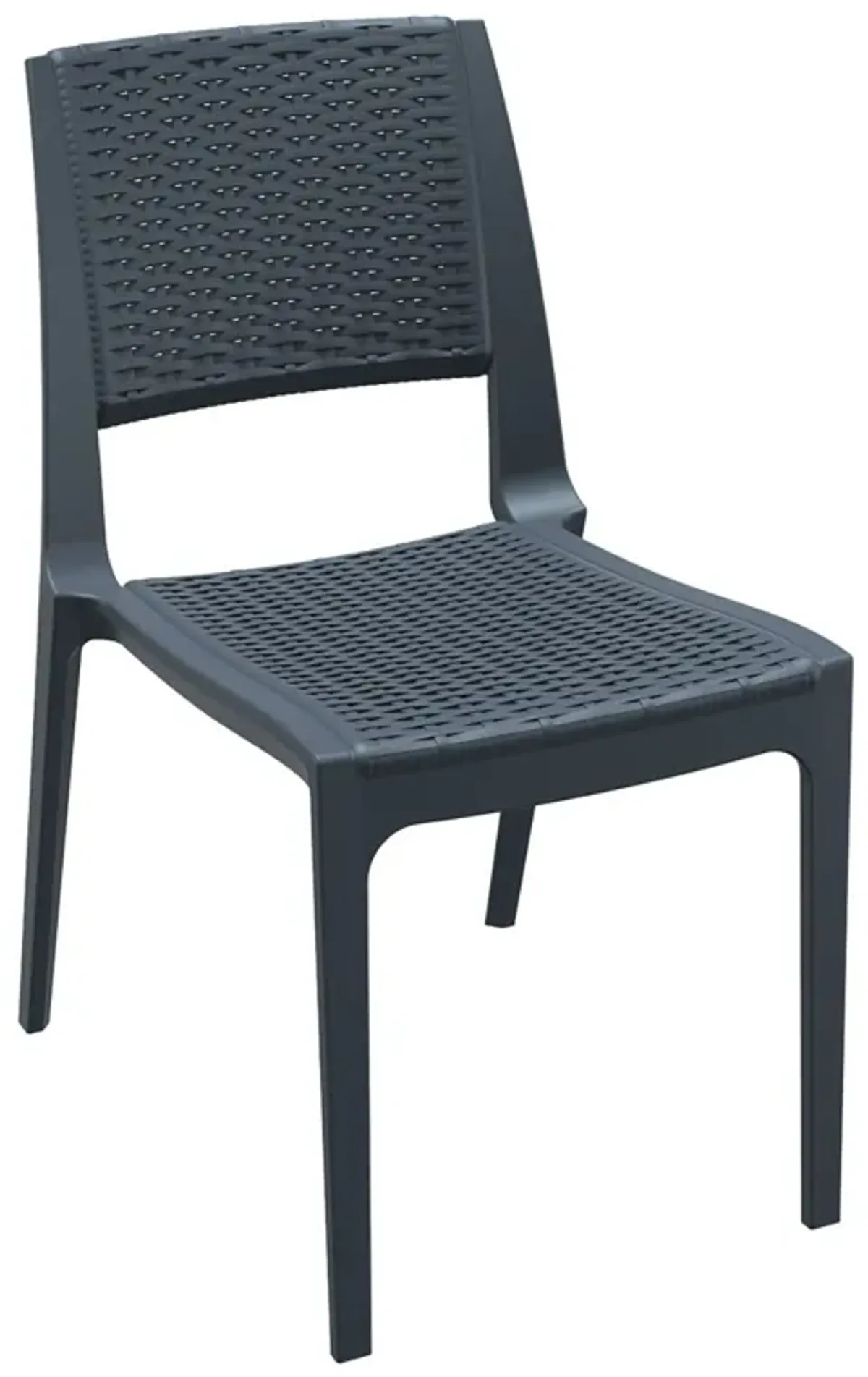 34" Gray Outdoor Patio Wickerlook Dining Chair