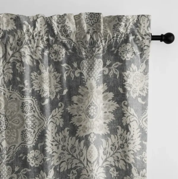 6ix Tailors Fine Linens Osha Mocha/Charcoal Pole Top Drapery Panel Pair