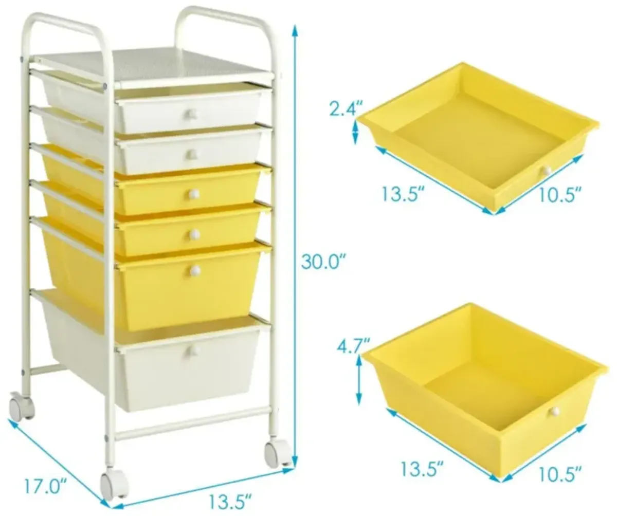 Hivvago 6 Drawers Rolling Storage Cart Organizer