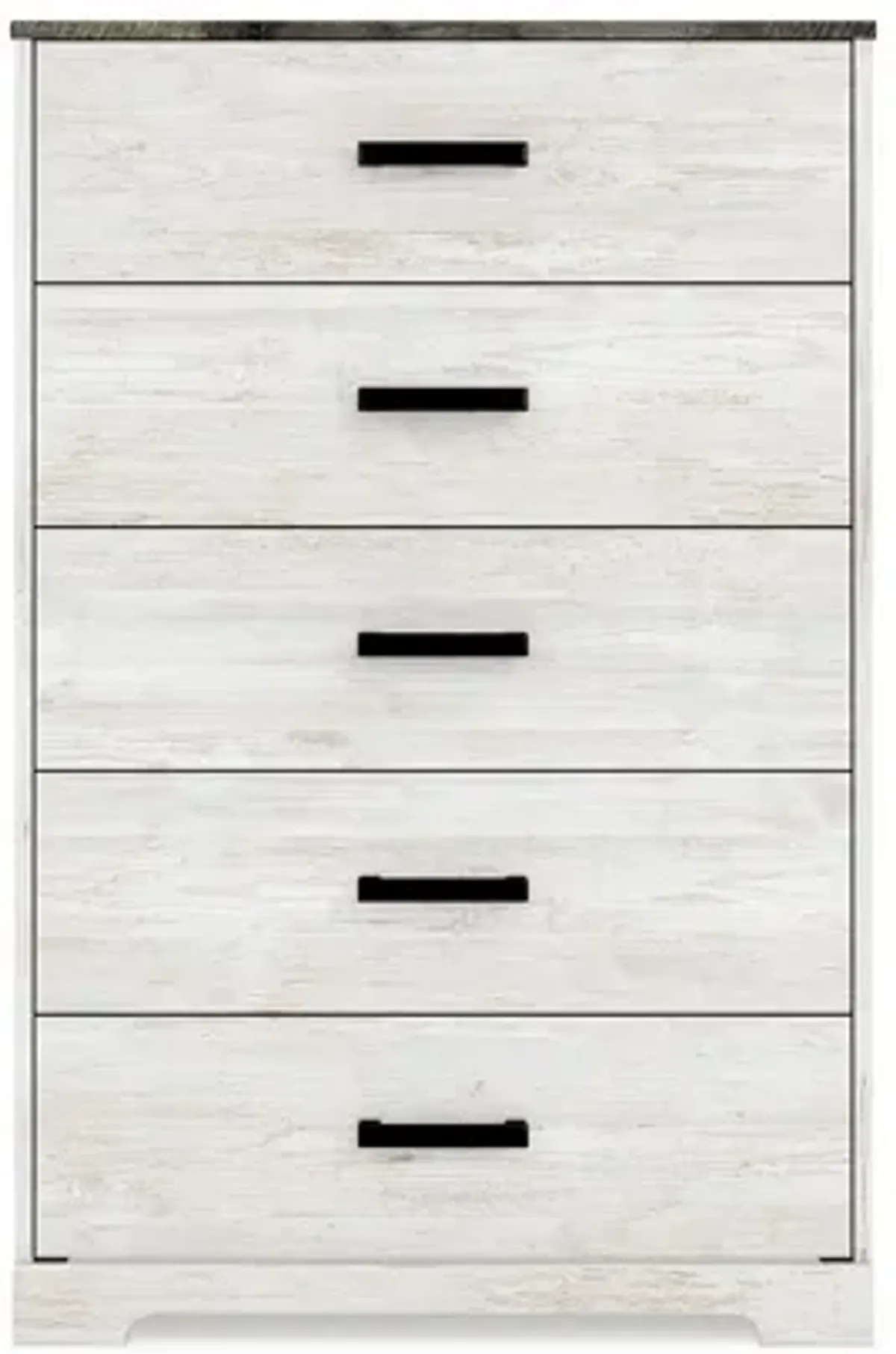 Wisp 46 Inch Tall Dresser Chest, 5 Drawers, Rustic Smooth White Finish-Benzara