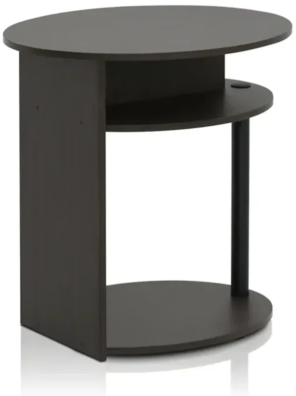 JAYA Simple Design Oval End Table, Walnut,