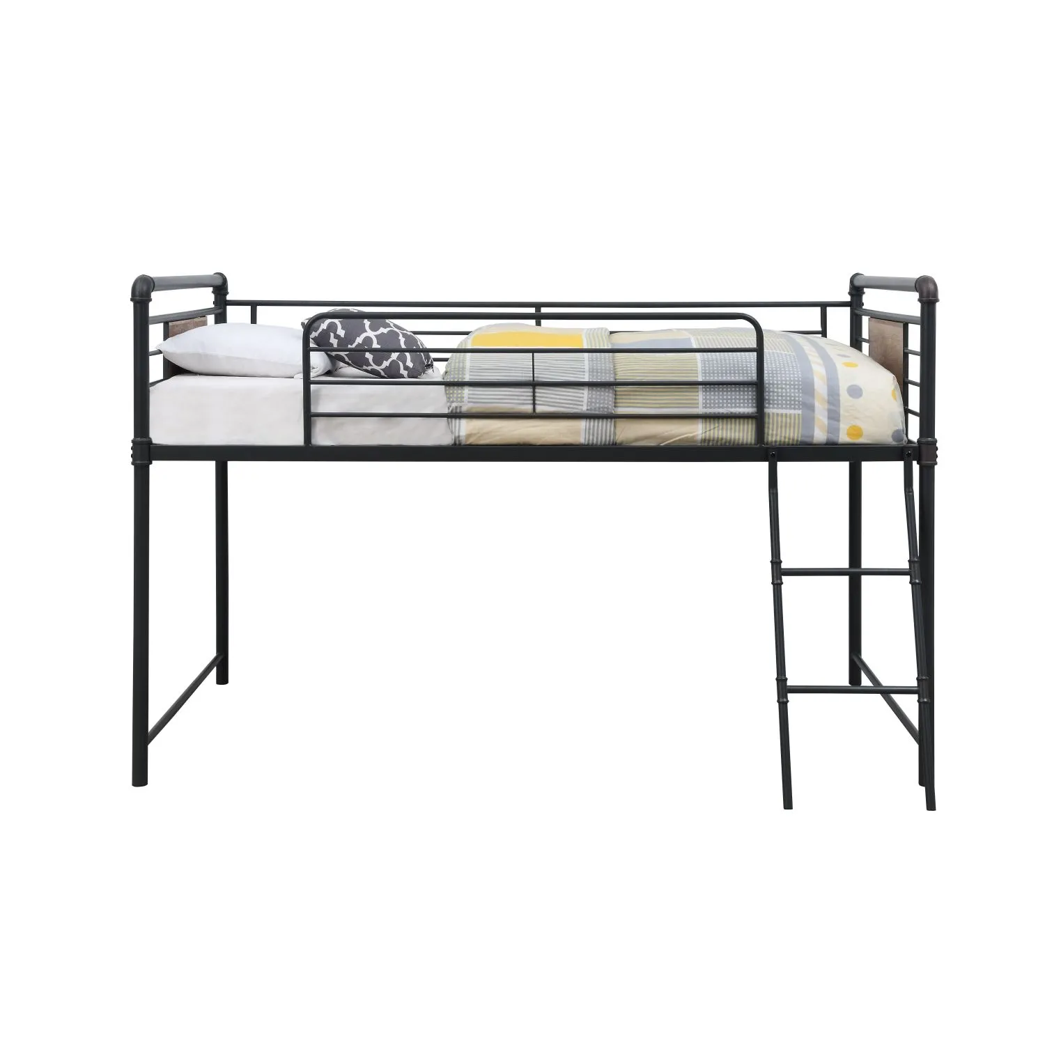 Cordelia Twin Loft Bed w/Slide in Oak, Sandy Black & Dark Bronze Hand-Brushed Finish