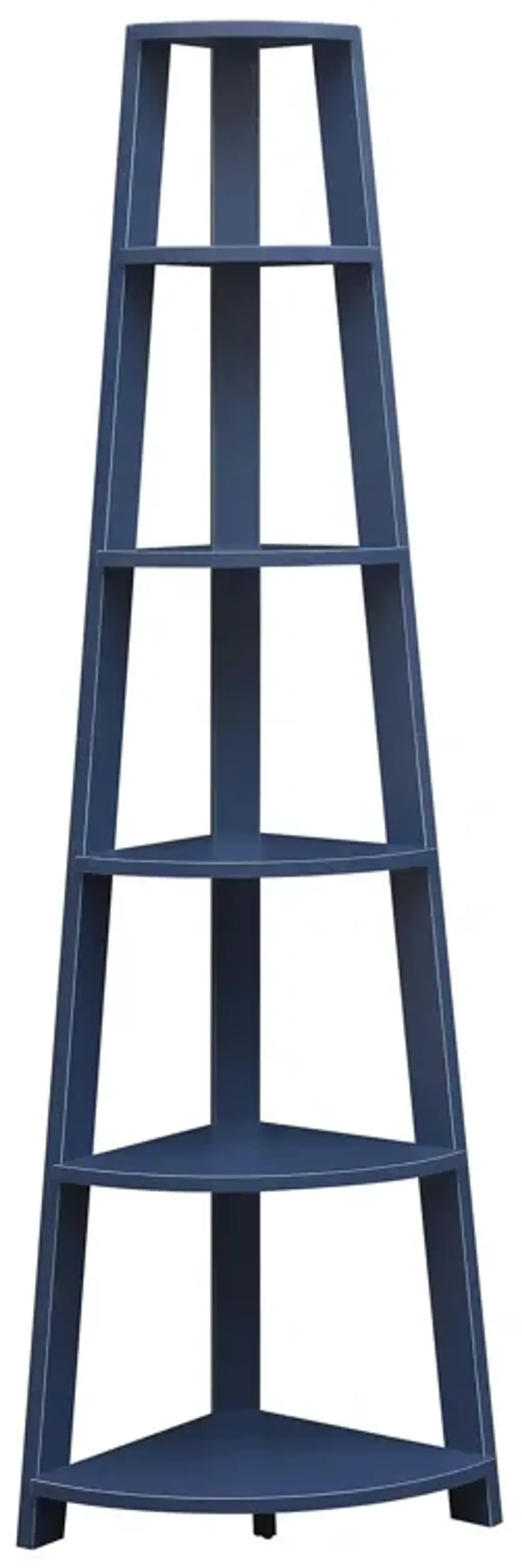 Convenience Concepts Newport 5-Tier Corner Bookshelf, Cobalt Blue