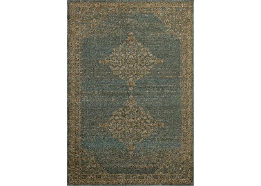 Mona Aqua/Wheat 7'6" x 10' Area Rug by Magnolia Home by Joanna Gaines x Loloi