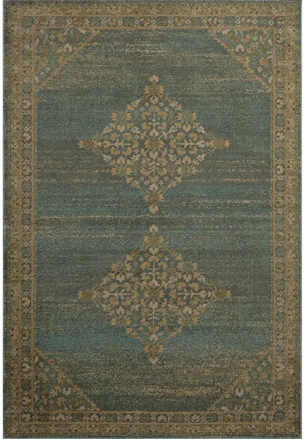Mona MOA04 Aqua/Wheat 7'6" x 10' Rug by Magnolia Home by Joanna Gaines x Loloi
