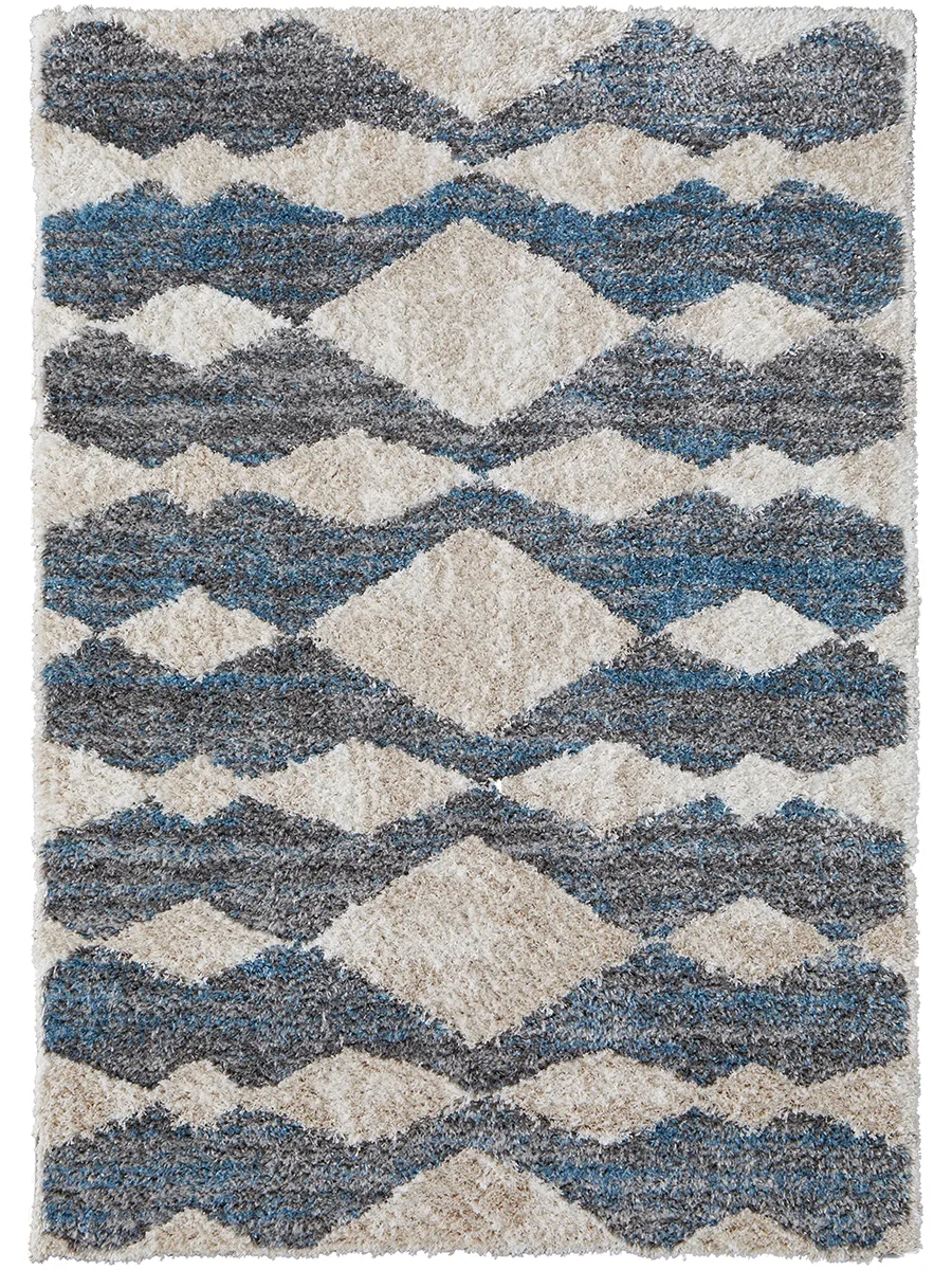 Mynka 39IFF Ivory/Gray/Blue 5' x 8' Rug