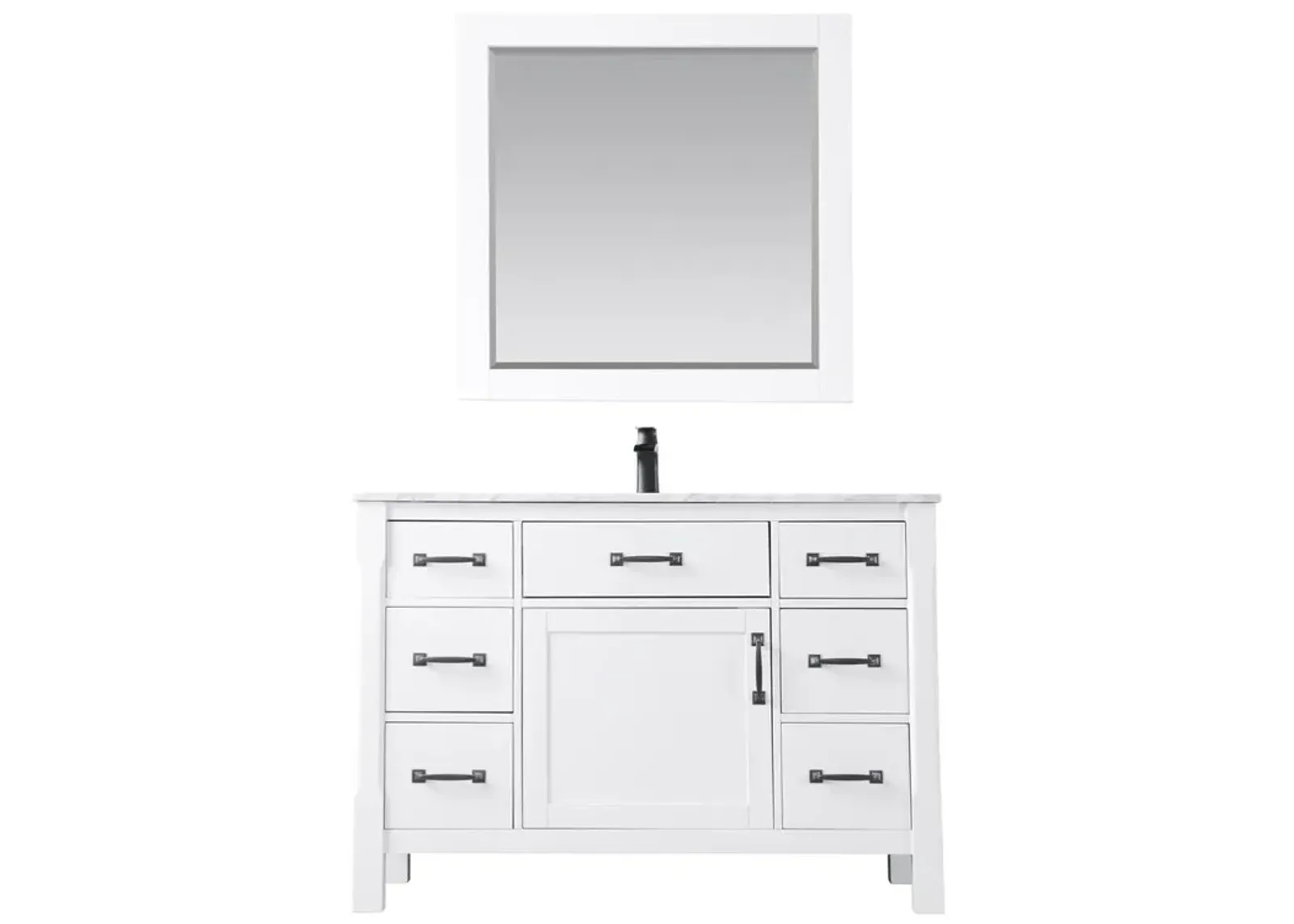 Altair 48 Single Bathroom Vanity Set in White with Mirror