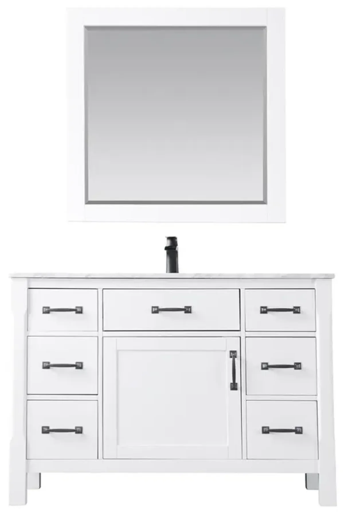 Altair 48 Single Bathroom Vanity Set in White with Mirror