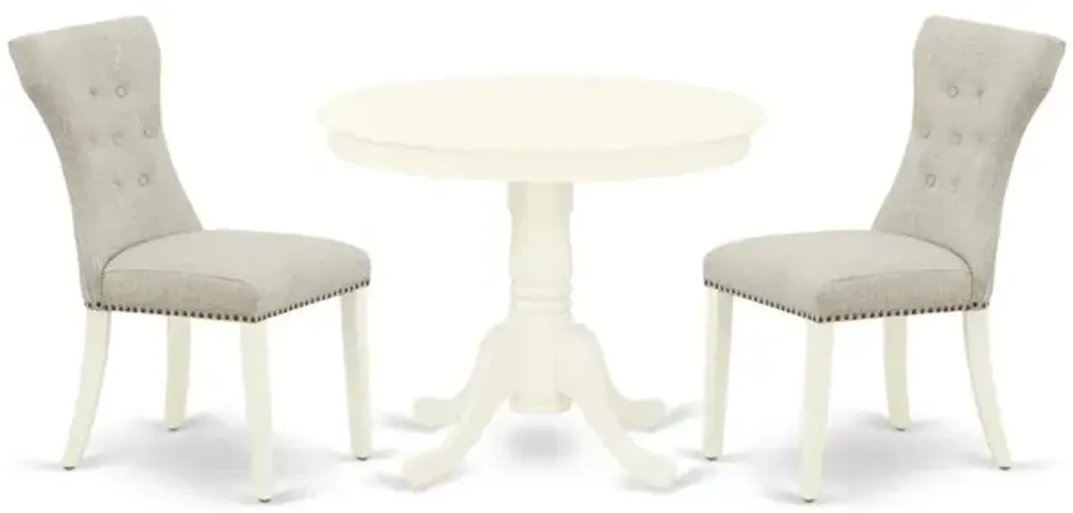 Dining Room Set Linen White, ANGA3-LWH-35