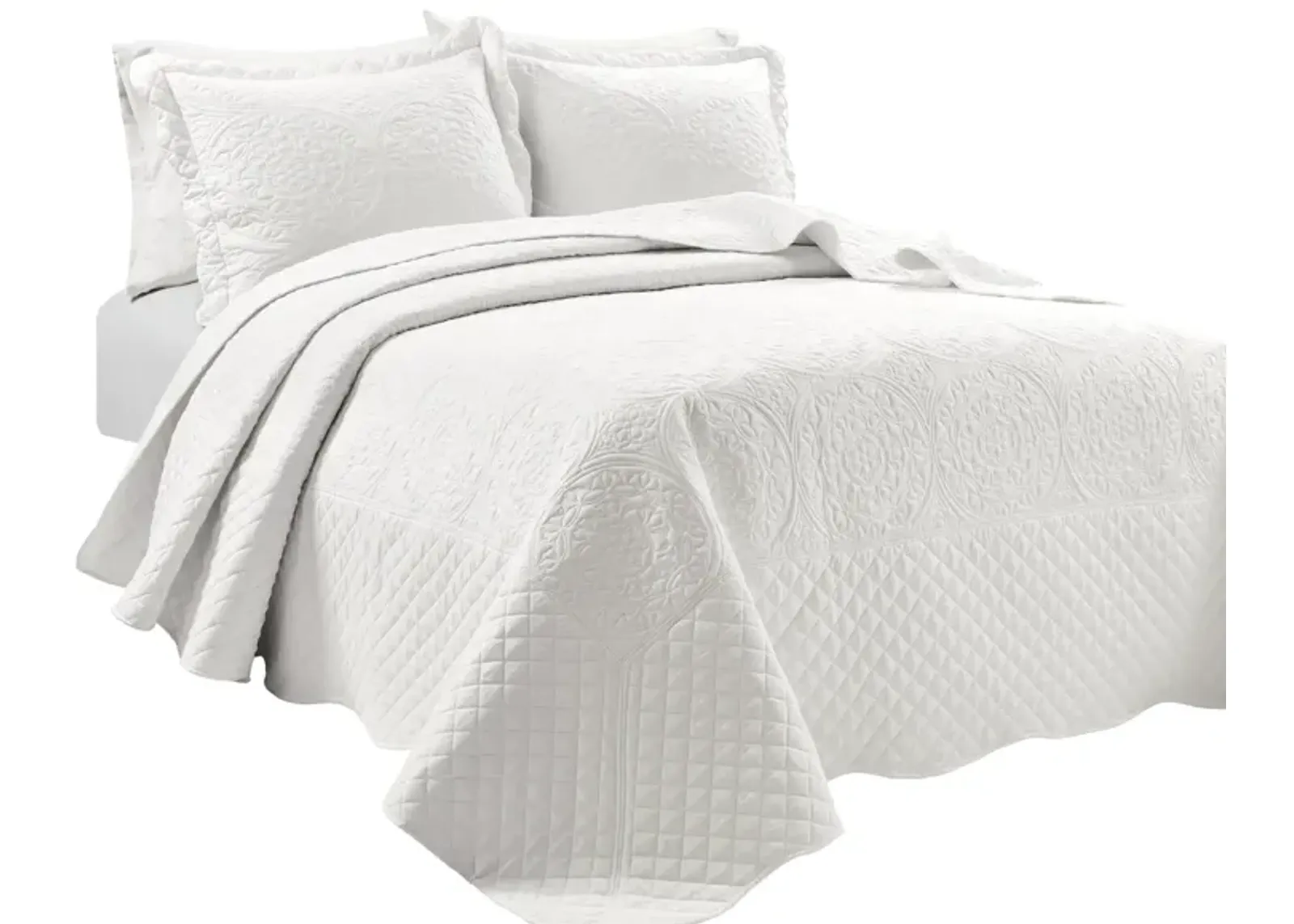 Medallion Scallop Bedspread 5Pc Set