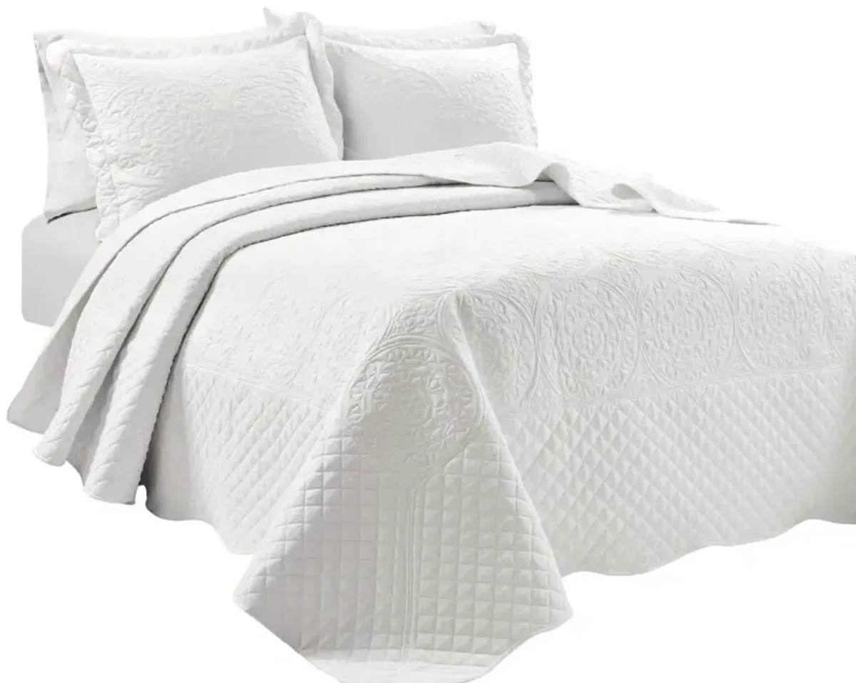 Medallion Scallop Bedspread 5Pc Set