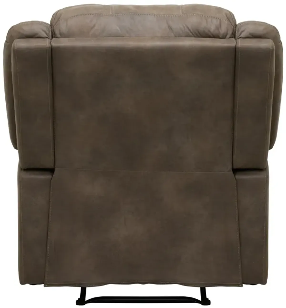 Chris 38 Inch Manual Recliner Chair, Cushions, Solid Wood, Brown Microfiber - Benzara