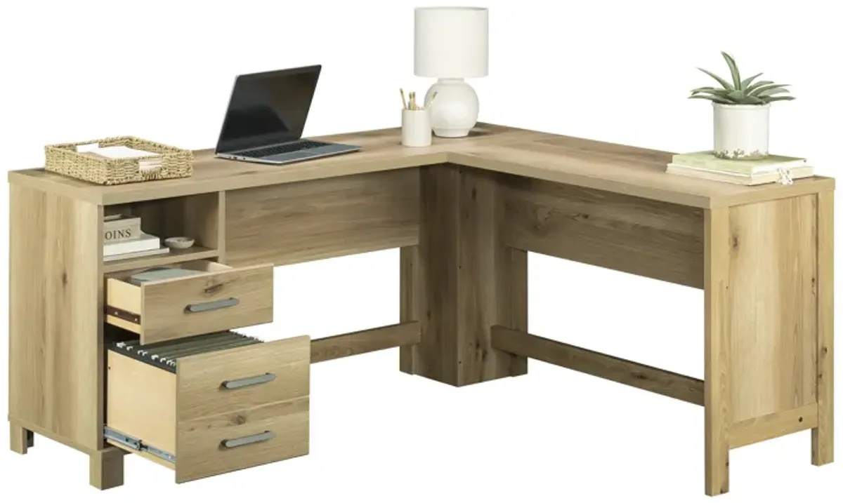 Rosedale Ranch L-Shaped Desk with Open Shelf