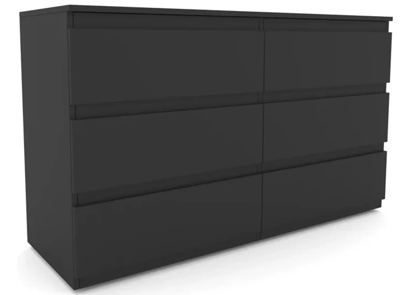 6 Drawer Double Dresser For Bedroom Living Room Hallway, Black