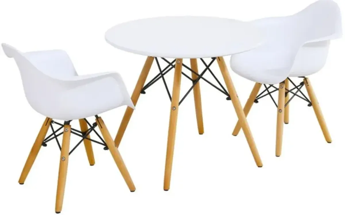 Hivvago 3 Pieces Kid's Modern Round Table Chair Set