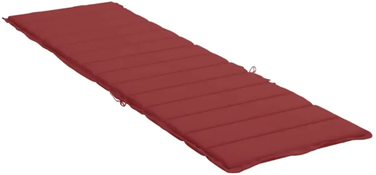 vidaXL Sun Lounger Cushion Wine Red 78.7"x27.6"x1.2" Fabric