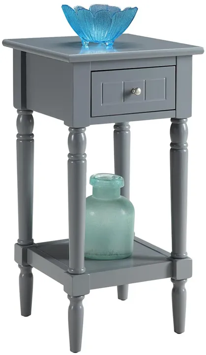 Convenience Concepts French Country Khloe 1 Drawer Accent Table with Shelf, Gray