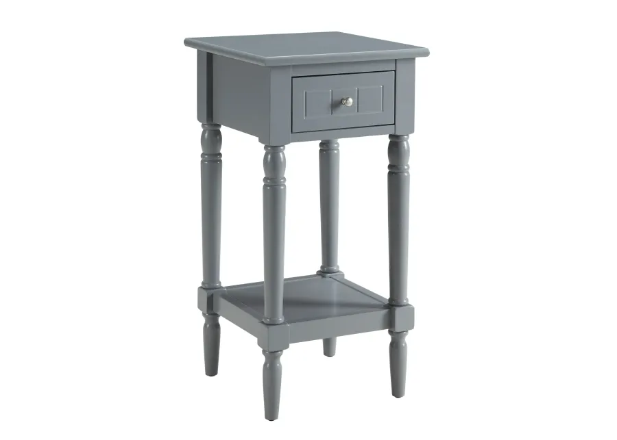 Convenience Concepts French Country Khloe 1 Drawer Accent Table with Shelf, Gray