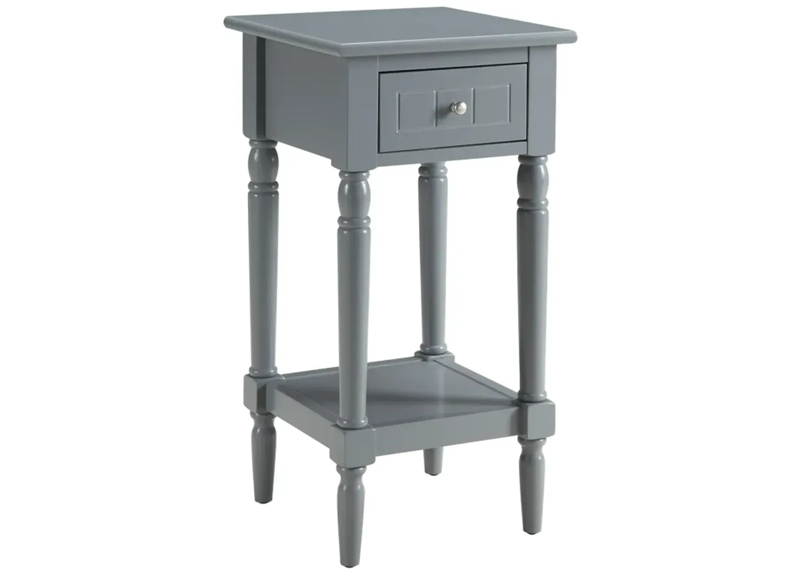 Convenience Concepts French Country Khloe 1 Drawer Accent Table with Shelf, Gray