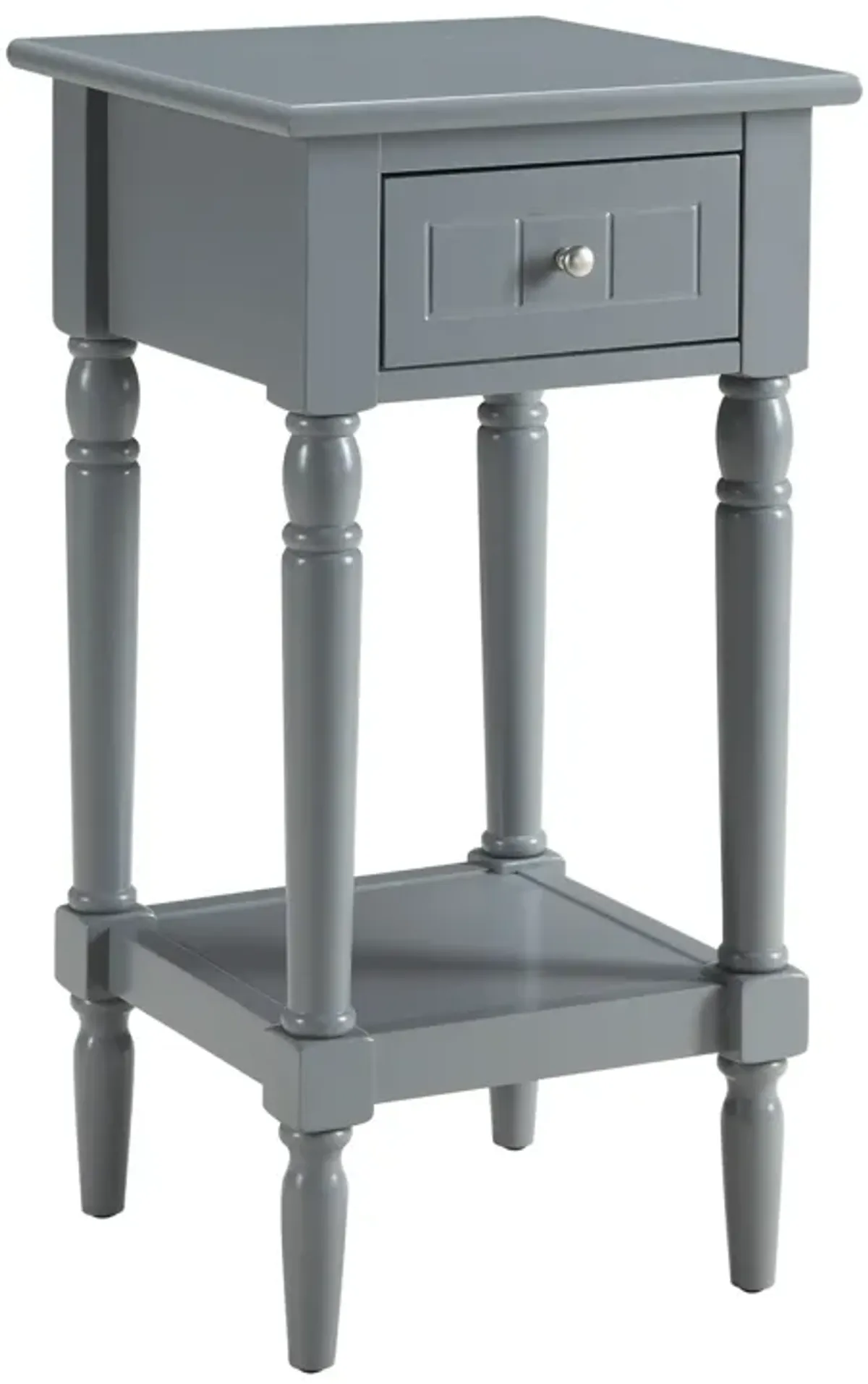 Convenience Concepts French Country Khloe 1 Drawer Accent Table with Shelf, Gray