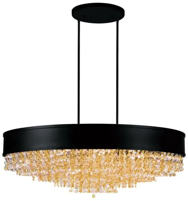 CWI Lighting Medina 15 Light Drum Shade Chandelier With Black Finish