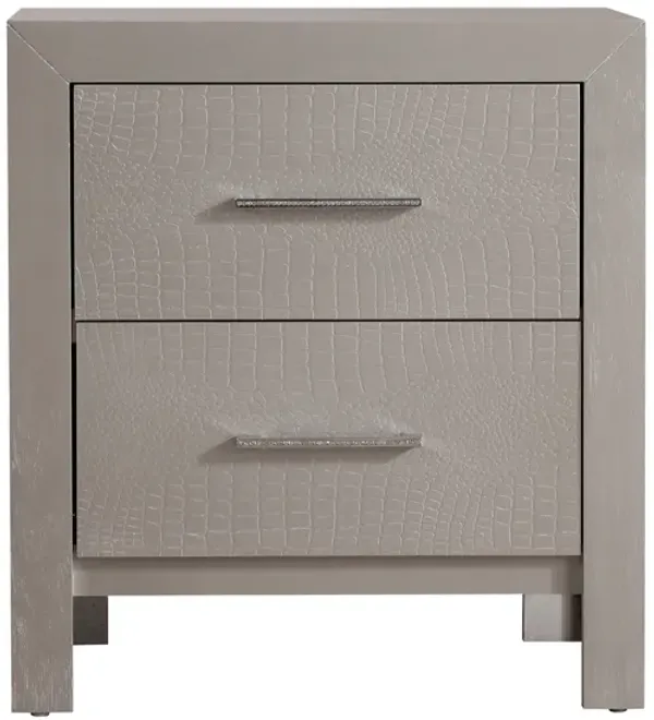 Glades 2-Drawer Silver Champagne Nightstand (25 in. H x 17 in. W x 22 in. D)