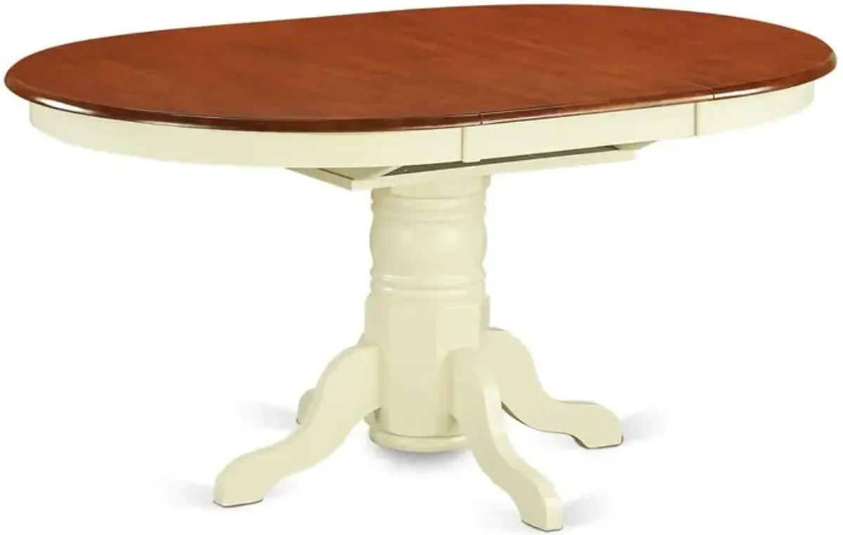East West Furniture Avon  Oval  Table  With  18  Butterfly  leaf  -  Buttermilk  and  cherry  Finish