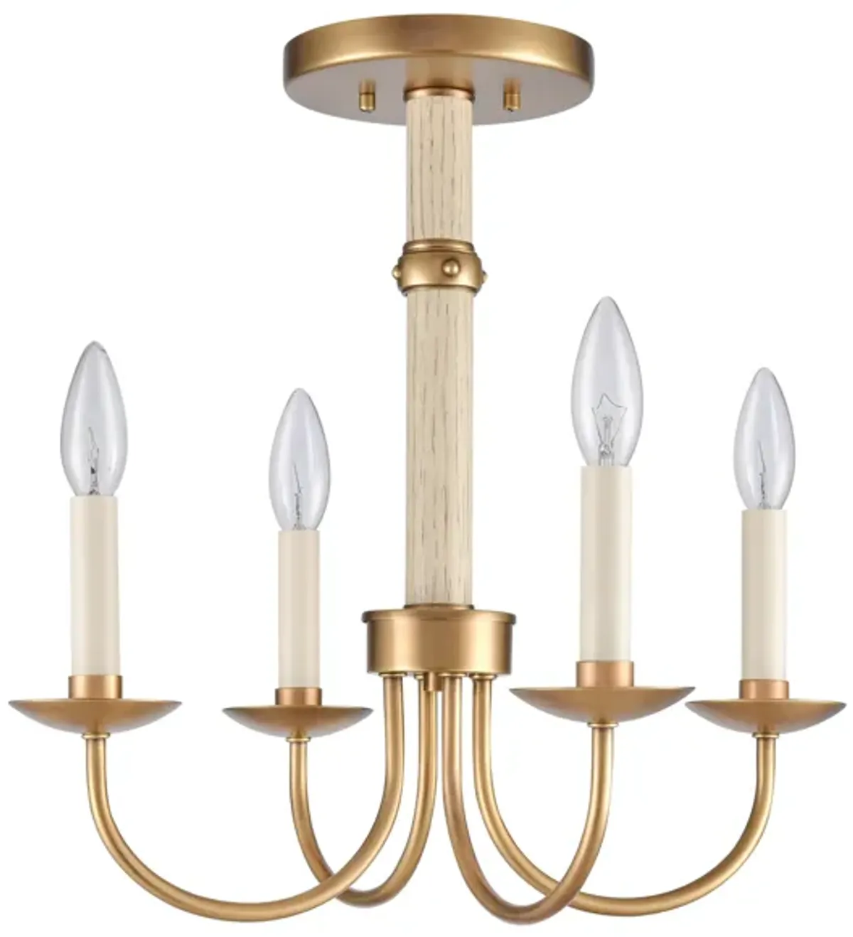 Neville 20'' Wide 4-Light Brass Semi Flush Mount