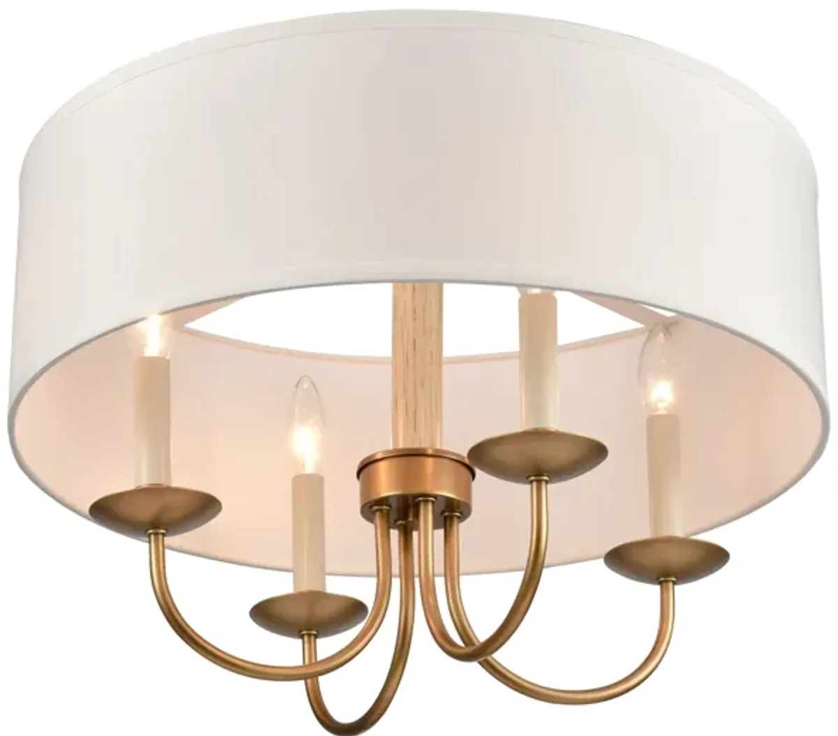 Neville 20'' Wide 4-Light Brass Semi Flush Mount