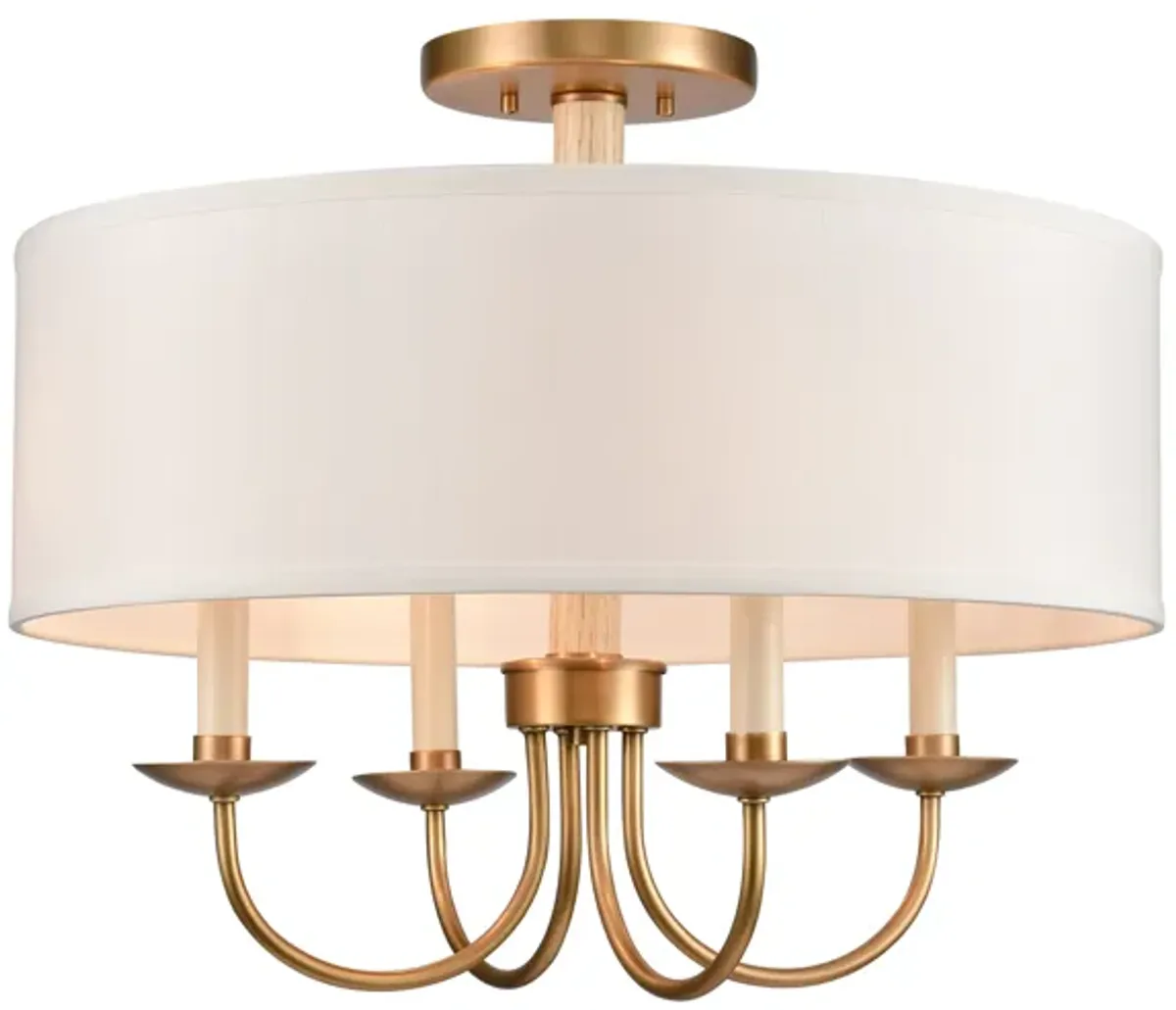 Neville 20'' Wide 4-Light Brass Semi Flush Mount