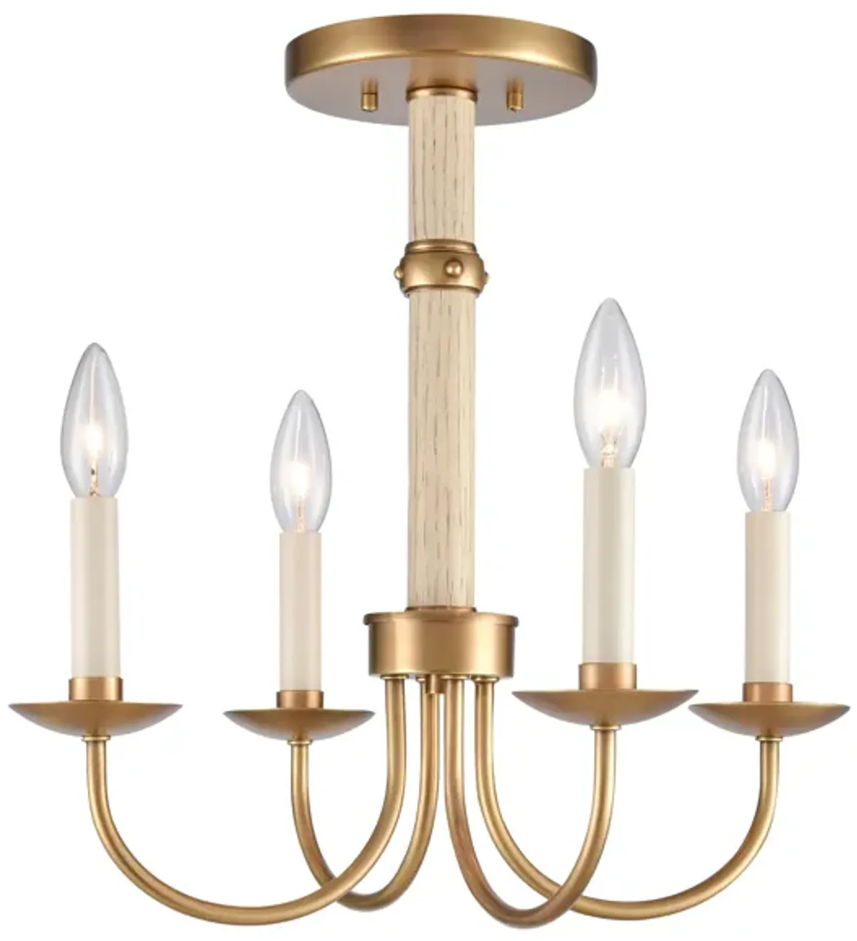 Neville 20'' Wide 4-Light Brass Semi Flush Mount