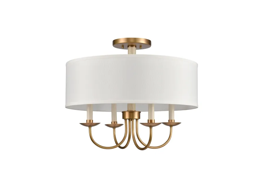 Neville 20'' Wide 4-Light Brass Semi Flush Mount