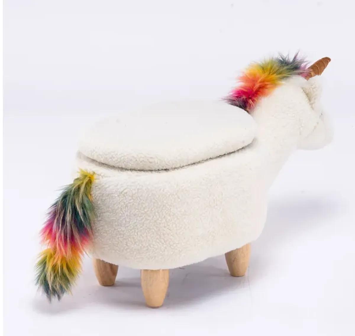 Multicolored Unicorn Storage Ottoman