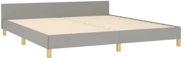 vidaXL King Size Bed Frame with Headboard - Light Gray Fabric Upholstery, Engineered Wood, Durable and Modern Bedroom Furniture