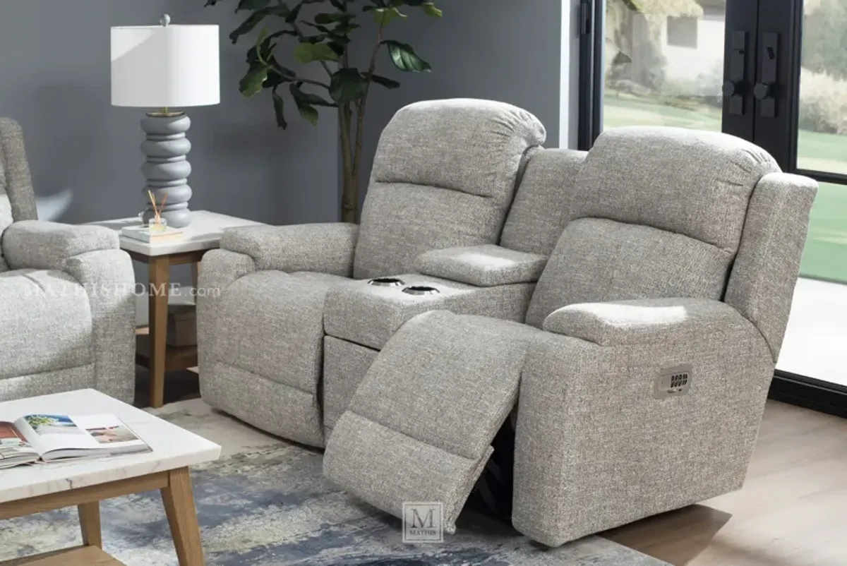 Dorian Power Reclining Loveseat with Headrest, Lumbar and Console