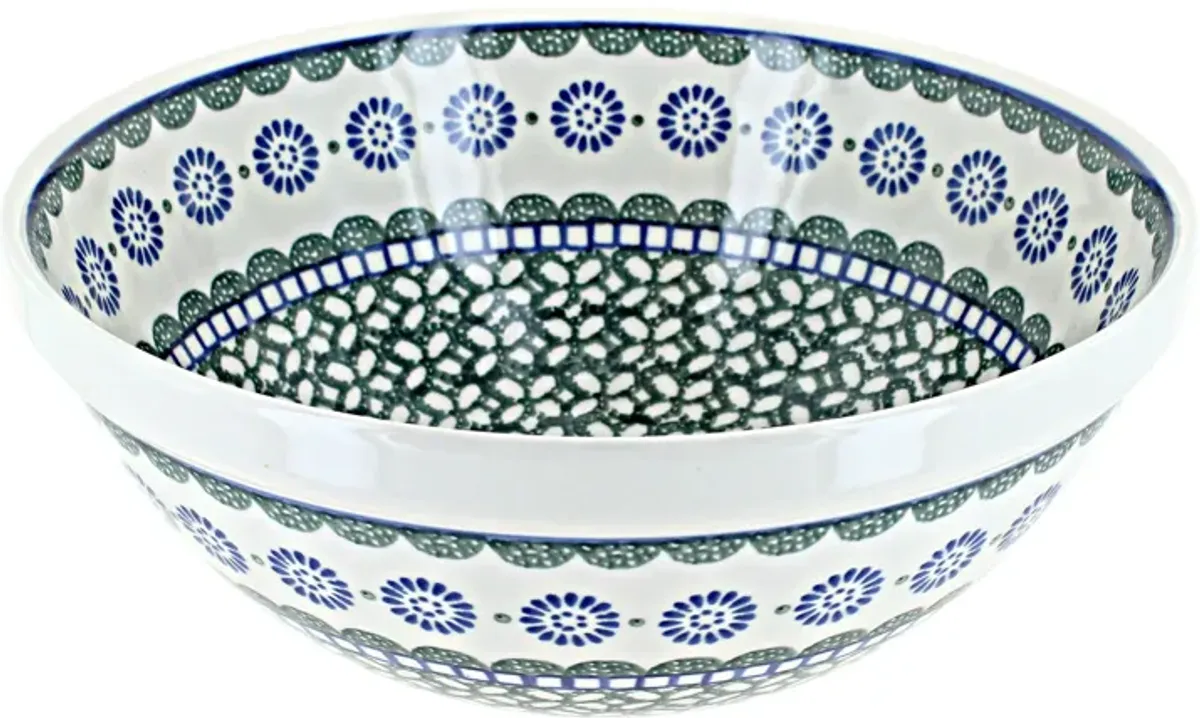 Blue Rose Polish Pottery Hummingbird Medium Serving Bowl