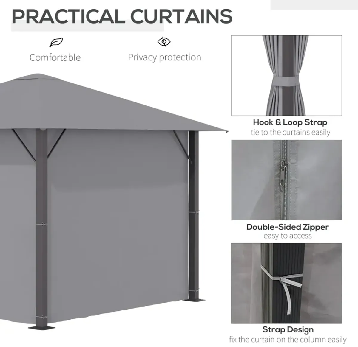 Stylish Outdoor Retreat: 10x10 Vented Aluminum Gazebo with Sides