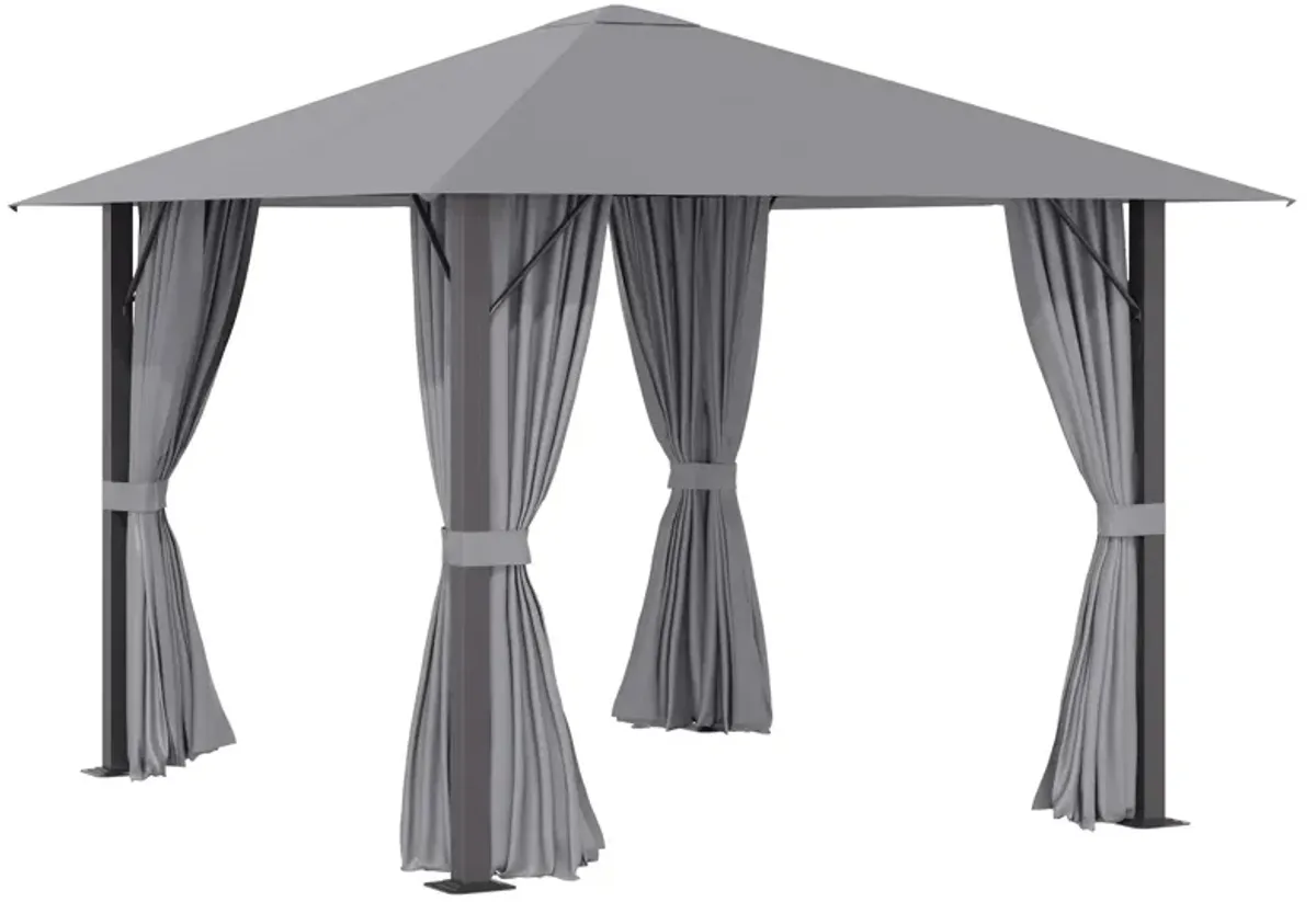 Stylish Outdoor Retreat: 10x10 Vented Aluminum Gazebo with Sides