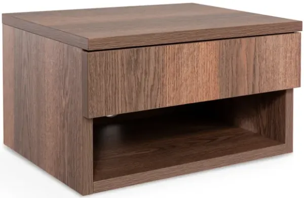 Ettore Mid-Century Modern Floating Wall Mounted Nightstand with Soft-Close Drawer and Cable Hole